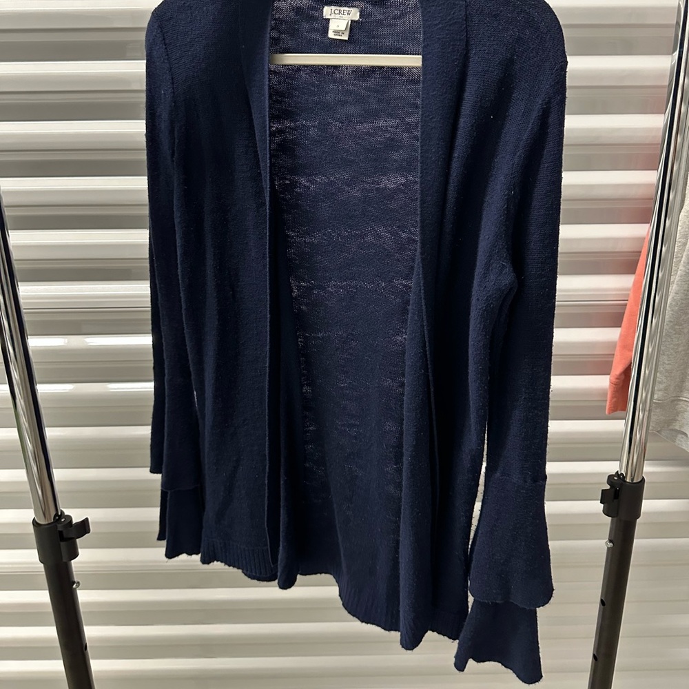 Ruffle sleeve cardigan